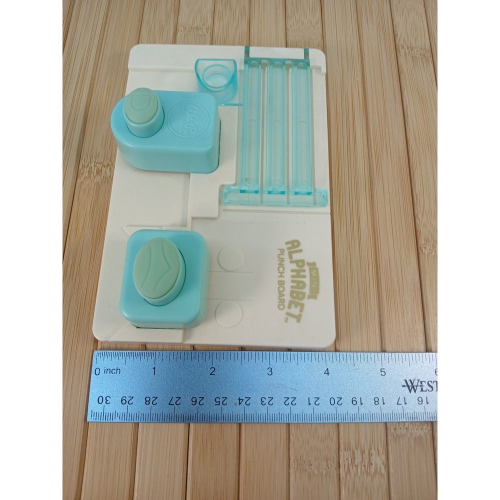 We R Memory Keepers Mini Alphabet Punch Board White Blue Craft Tool - Picture 6 of 9